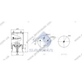 Пневморессора подвески SAF 4022NP05 (стакан пластик)