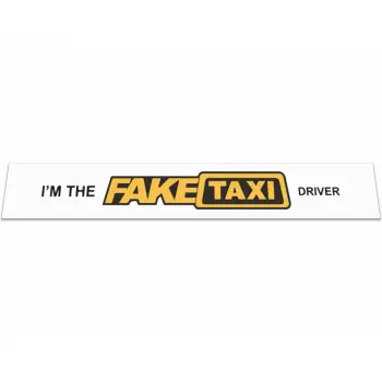 Брызговик на задний бампер с надписью I'm The Fake Taxi Driver (350Х2400) белый