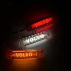 Габаритный фонарь светодиодный желтый 24В с надписью VOLVO