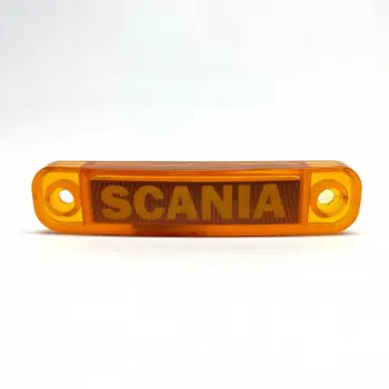 Габаритный фонарь светодиодный желтый 24В с надписью Scania