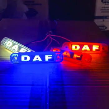 Габаритный фонарь светодиодный синий 24В с надписью Daf