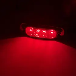 Габаритный фонарь хромированный светодиодный красный 4LED 24V