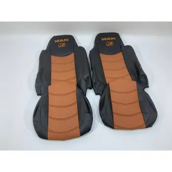 Набор чехлов для сидений MAN TGA 460-480 XXL из эко кожи чёрно-коричневого цвета