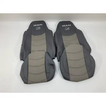 Набор чехлов для сидений MAN TGA 460-480 XXL из эко кожи серого цвета